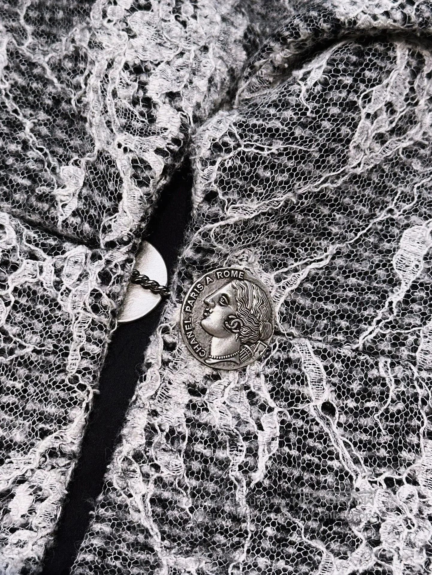 Chanel Chanel Roma Black White Lace Long Coat. Size US S / EU 44-46 / 1 - 3 Thumbnail