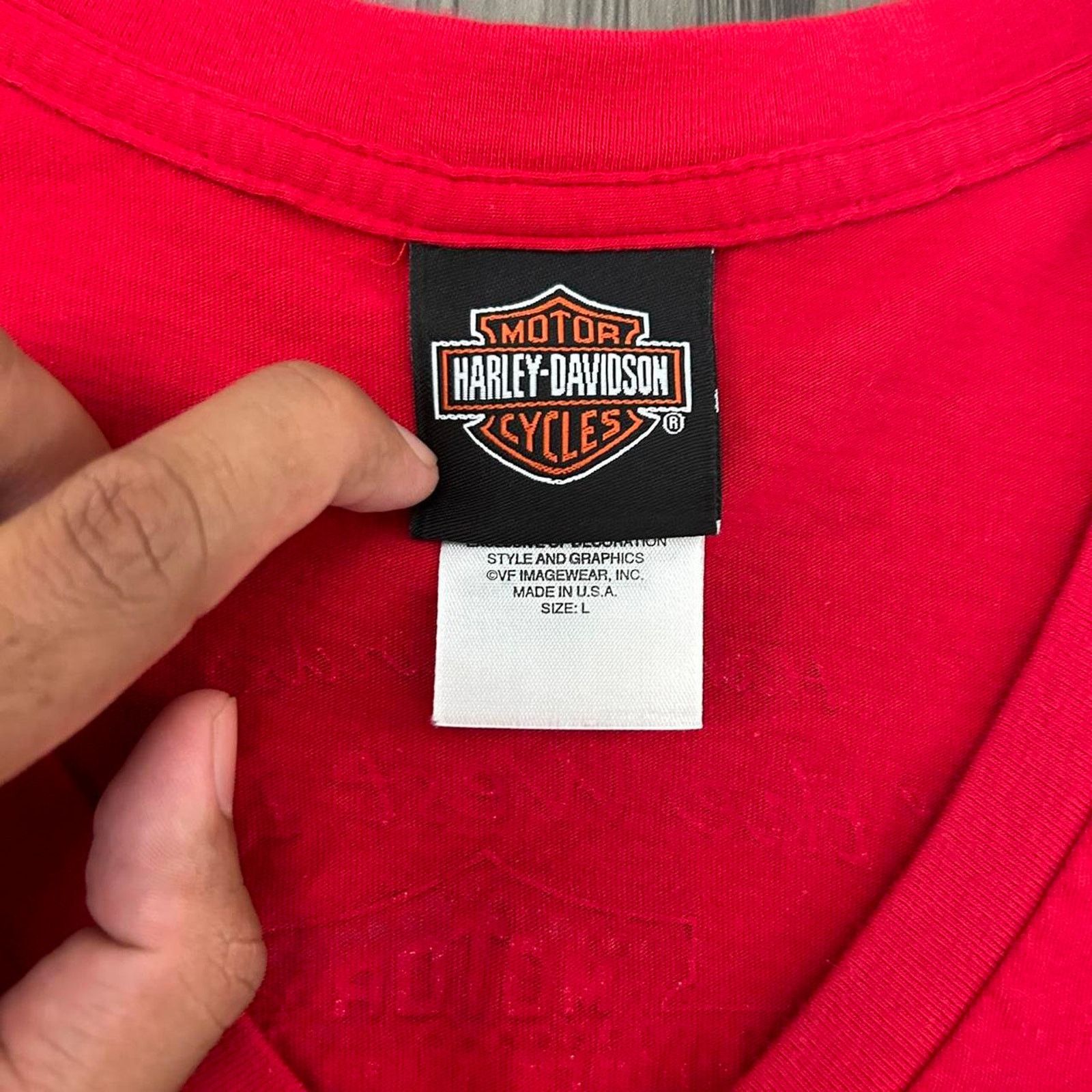Harley Davidson Y2K Red Harley Davidson Logo Short Sleeve Tee. Sz L Size L / US 10 / IT 46 - 5 Thumbnail
