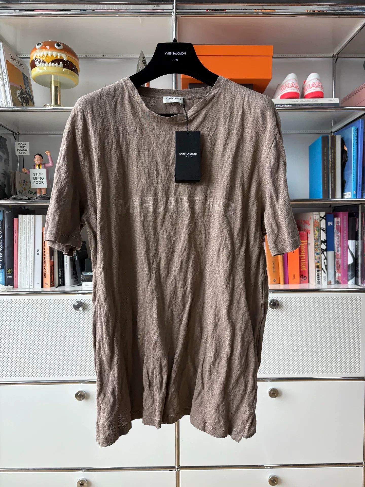 Saint Laurent Paris Saint Laurent Brown Crinkled T-shirt Size US M / EU 48-50 / 2 - 1 Thumbnail