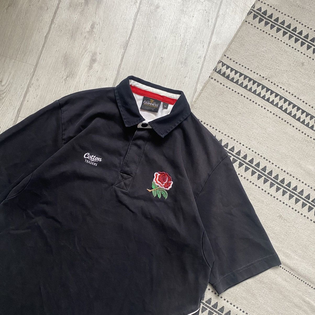 Cotton Traders 🍻 Vintage Faded Guinness England Rugby Polo tee jersey Size US M / EU 48-50 / 2 - 2 Thumbnail