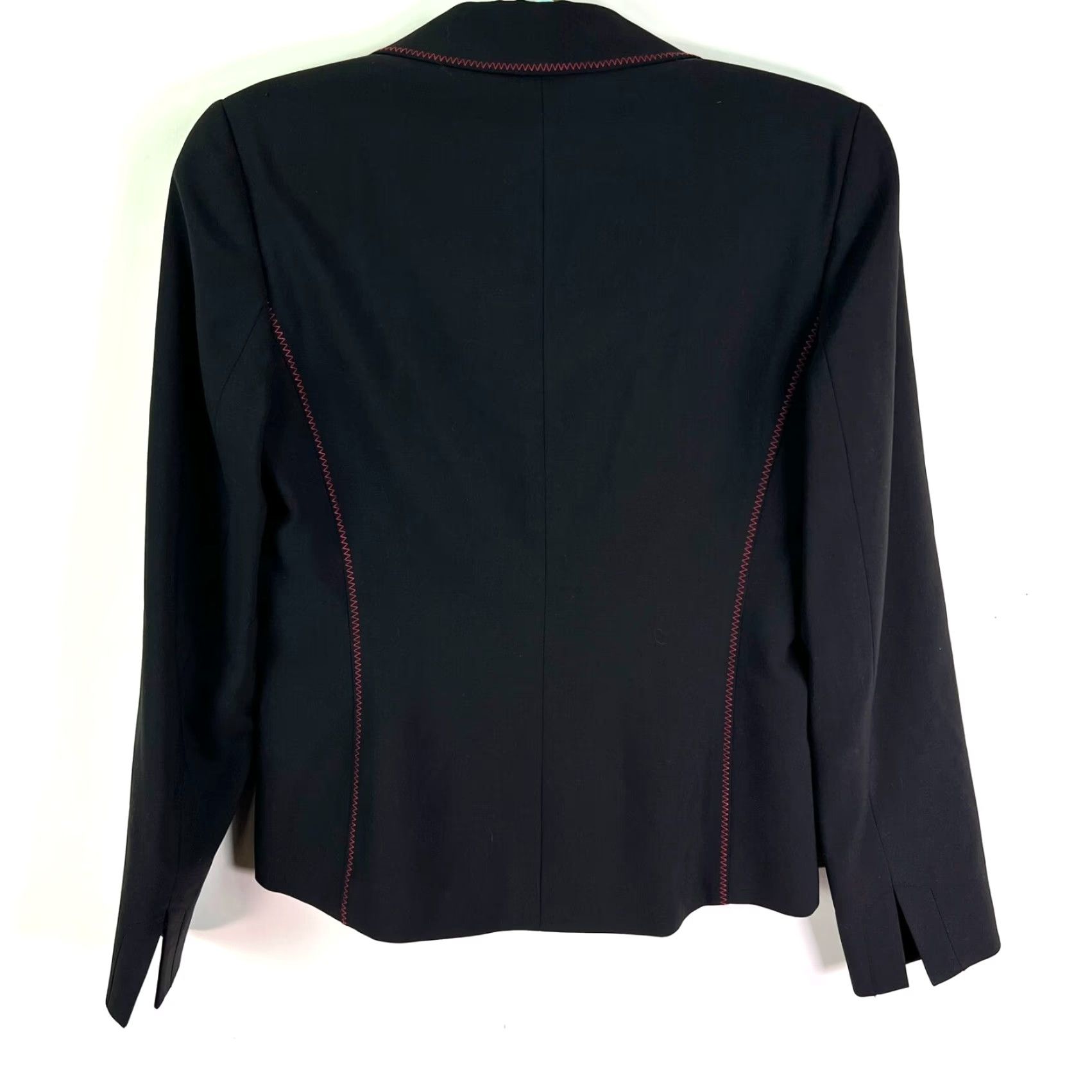 Vintage Gruppo Italiano Jacket Blazer Womens 4 Black Wool Blend Single-Breasted Notch Lined Vintage 80s Classic Shirt? Size S / US 4 / IT 40 - 5 Thumbnail
