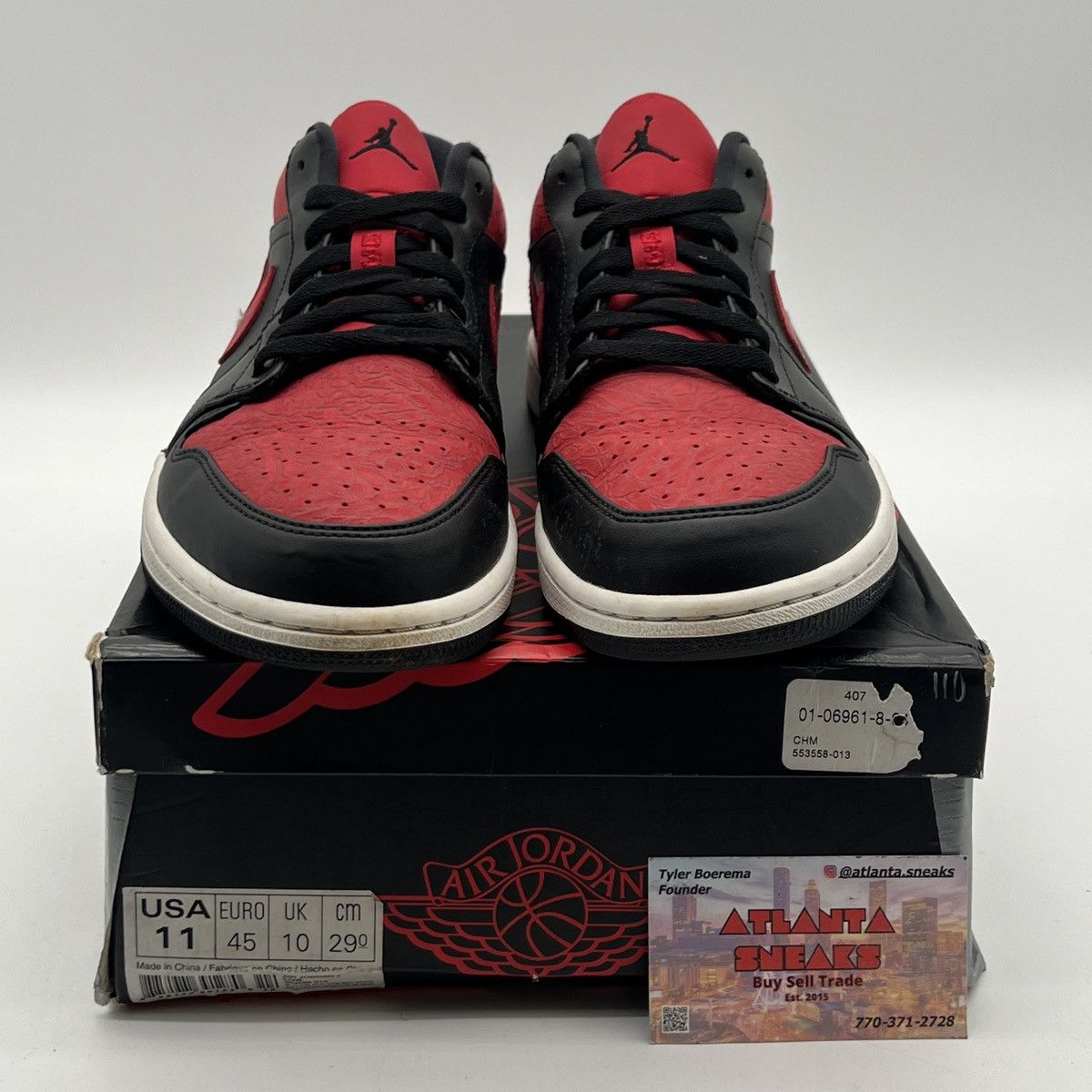 Nike Air Jordan 1 low bred Size US 11 / EU 44 - 2 Thumbnail