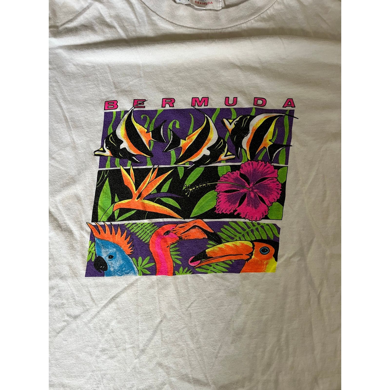 Hanes VTG Single stitch Bermuda in t shirt mens XL Size US XL / EU 56 / 4 - 2 Thumbnail
