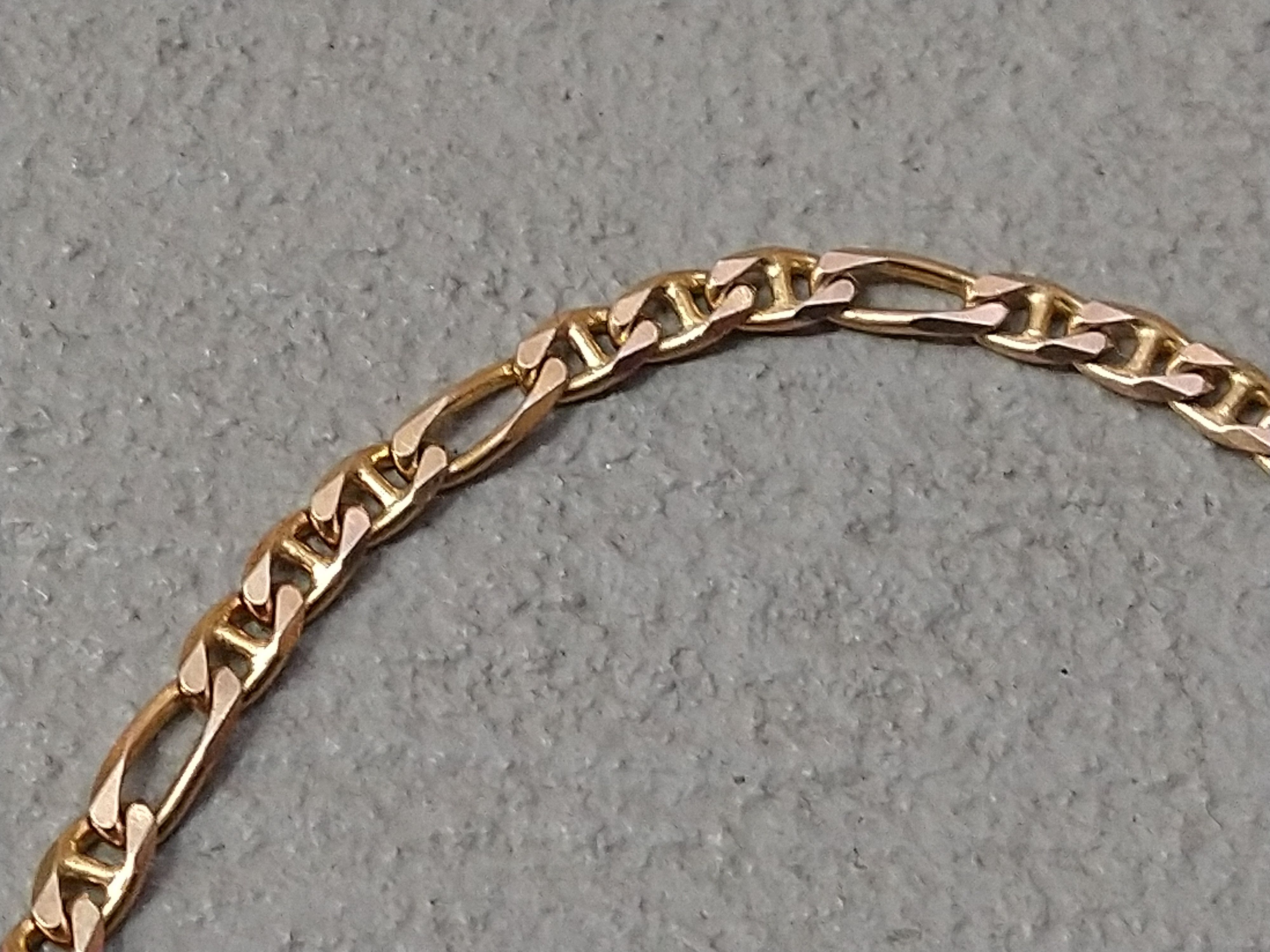 Jewelry Vintage Sterling Silver Bracelet Figaro Mariner 8" Gold Tone Size ONE SIZE - 7 Thumbnail