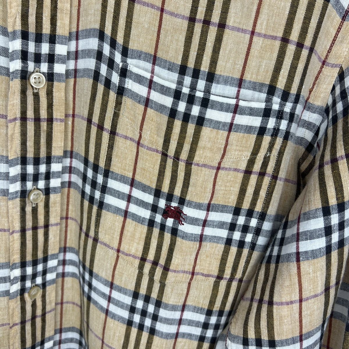 Burberry Burberry Linen Nova Check Shirt Button Up Beige Size US L / EU 52-54 / 3 - 6 Thumbnail