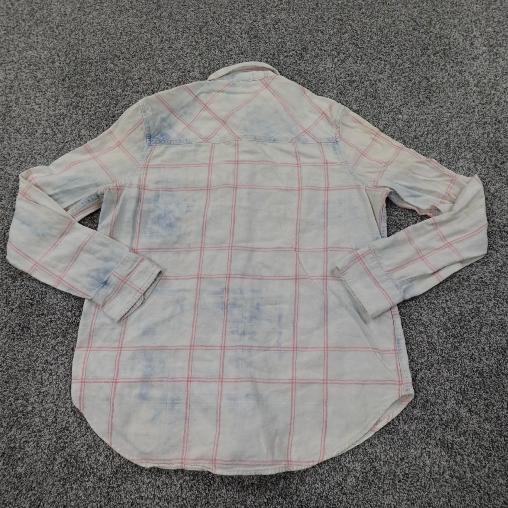 Vintage Aero Polo Shirt Womens L Pink Blue Tie Dye Long Sleeve Button Up Casual Preppy Shirt Size L / US 10 / IT 46 - 6 Thumbnail