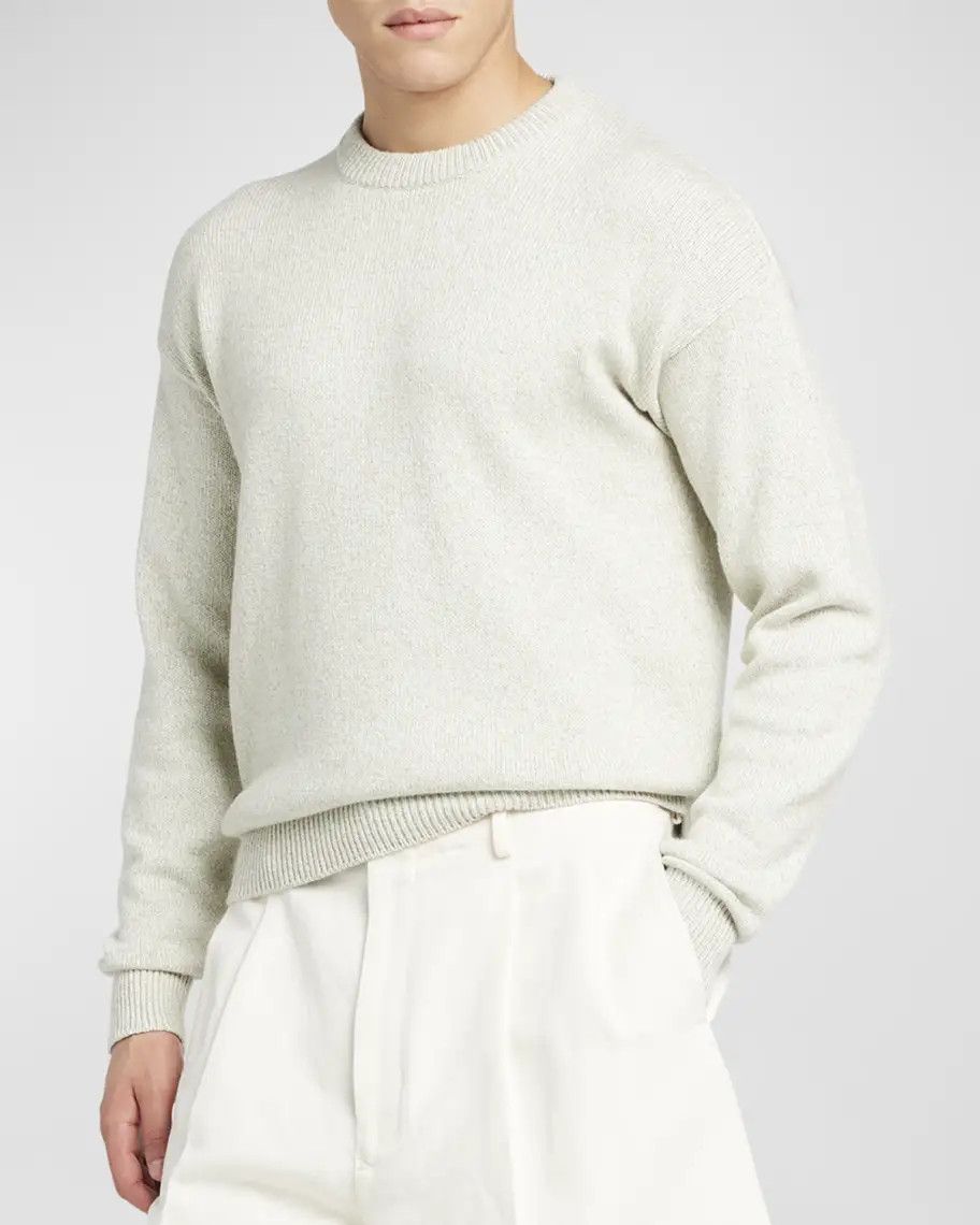 Loro Piana o1w1db10125 FAN7293 Washiba Crewneck Sweater in Light Grey Size US S / EU 44-46 / 1 - 3 Thumbnail