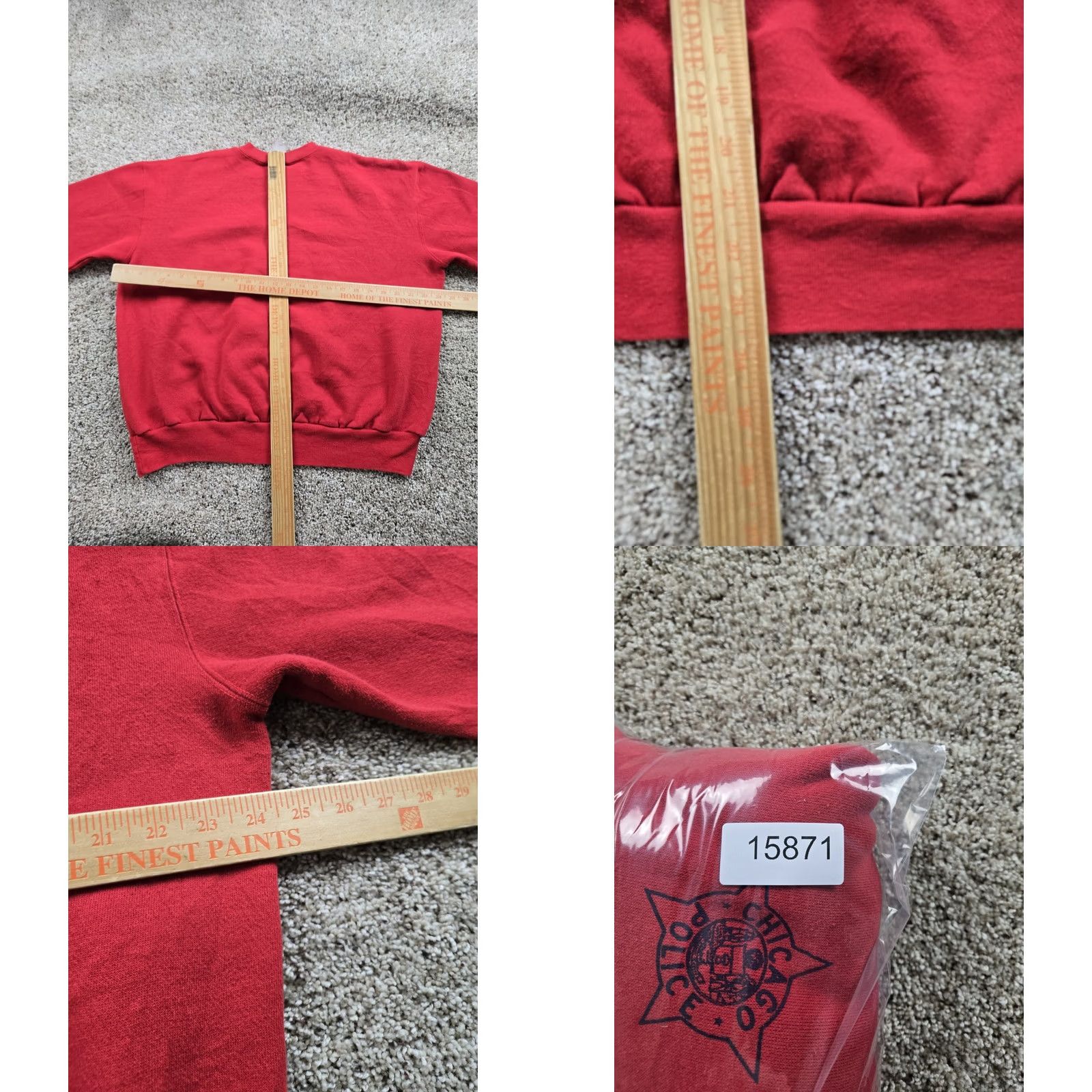 Vintage VINTAGE Majestic Chicago PD Sweatshirt 2XL Red Crew Neck Pullover USA Made 80s 90s Mens Sweatshirt Size US XXL / EU 58 / 5 - 8 Thumbnail