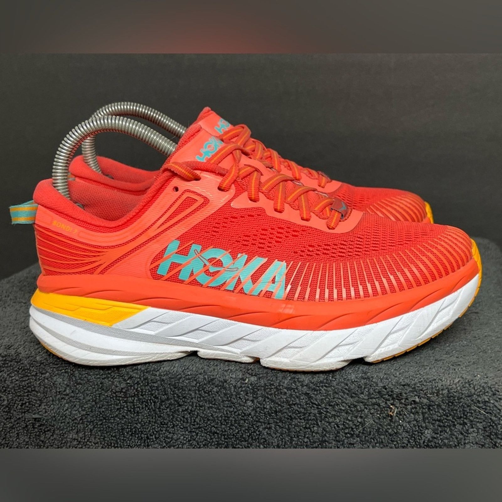 Hoka Hoka One One Womens Bondi 7 Coral Running Shoes Sneakers 6.5 Size US 6.5 / IT 36.5 - 2 Thumbnail