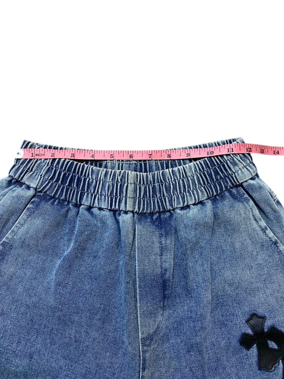 Japanese Brand 2000s Japanese Patchwork Chrome Heart Style Faded Jeans Size US 27 - 7 Thumbnail