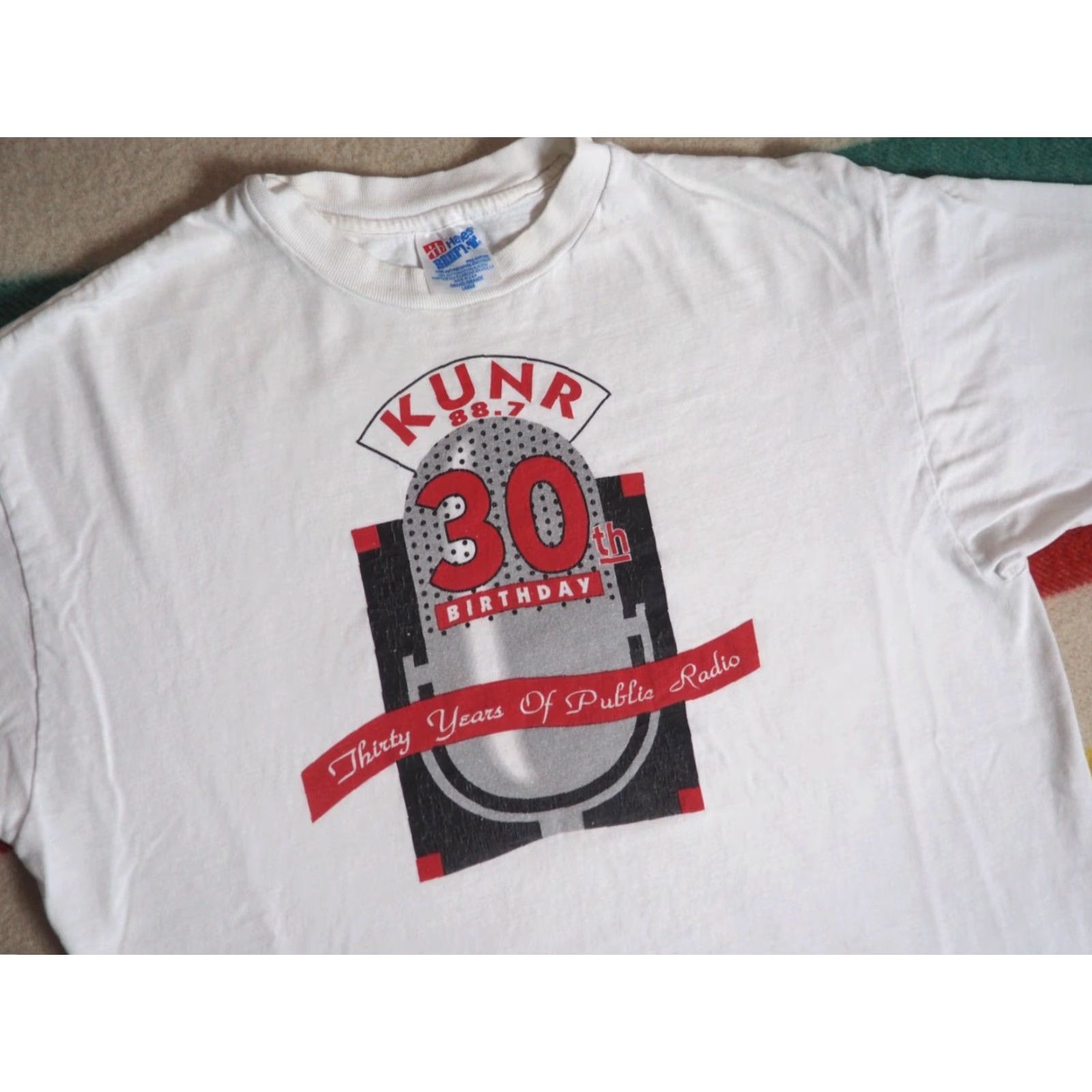 Hanes VTG Hanes Public Radio KUNR Tech Art Music White USA Tee T-Shirt Mens L Size US L / EU 52-54 / 3 - 2 Thumbnail