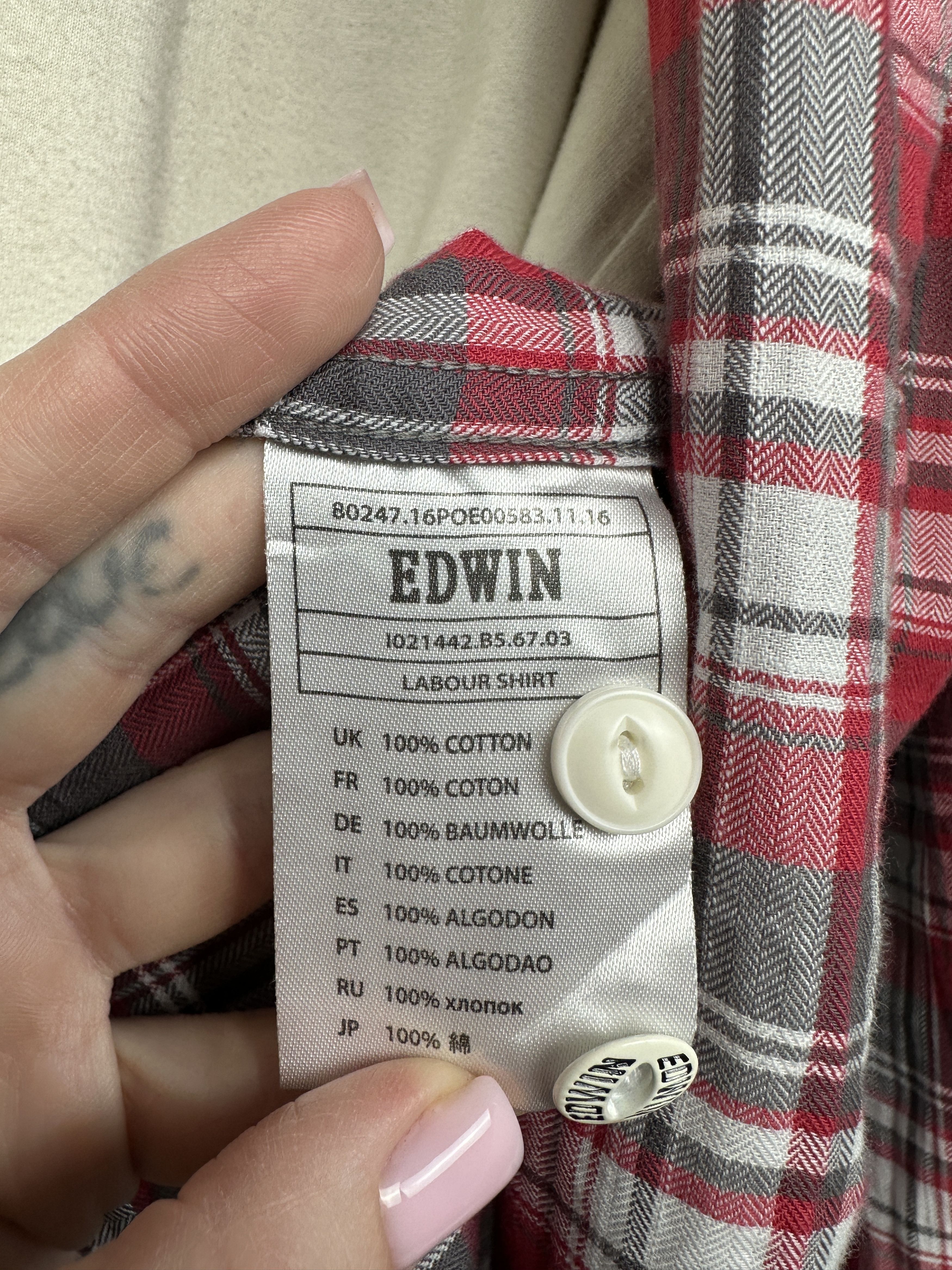 Edwin Edwin Mens Labour Flannel Plaid Shirt Size US XL / EU 56 / 4 - 5 Thumbnail