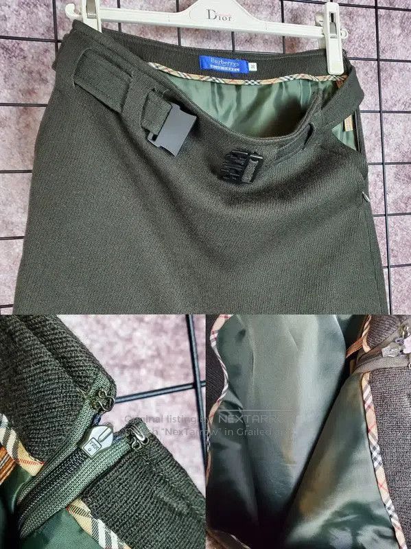 Burberry Burberry Green Wool A-Line Skirt for Spring. Size 23" - 4 Thumbnail