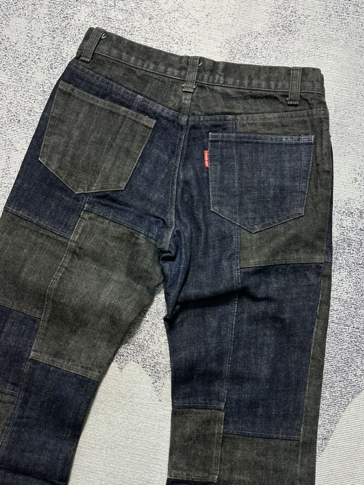 Undercover × Uniqlo 2000s Tornado Mart Flare Patchwork Denim Jeans Size US 30 / EU 46 - 11 Thumbnail