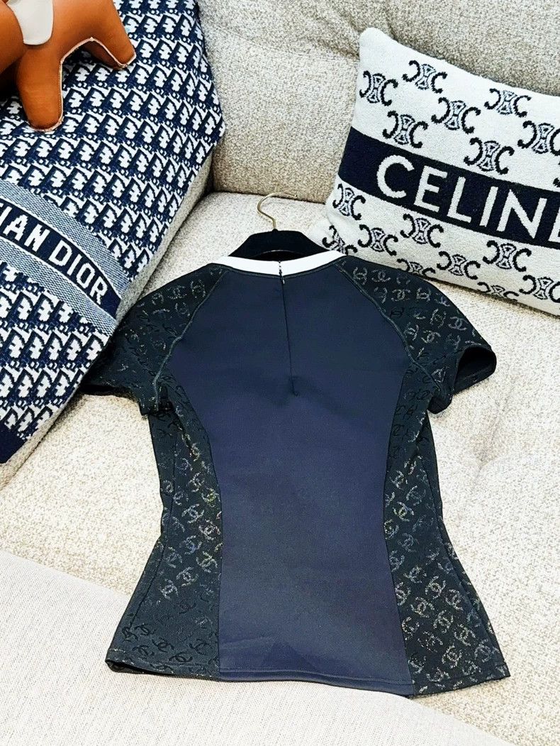 Chanel Chanel 24C new black elastic slim short-sleeved T-shirt Size XXS / US 00 / IT 34 - 2 Thumbnail
