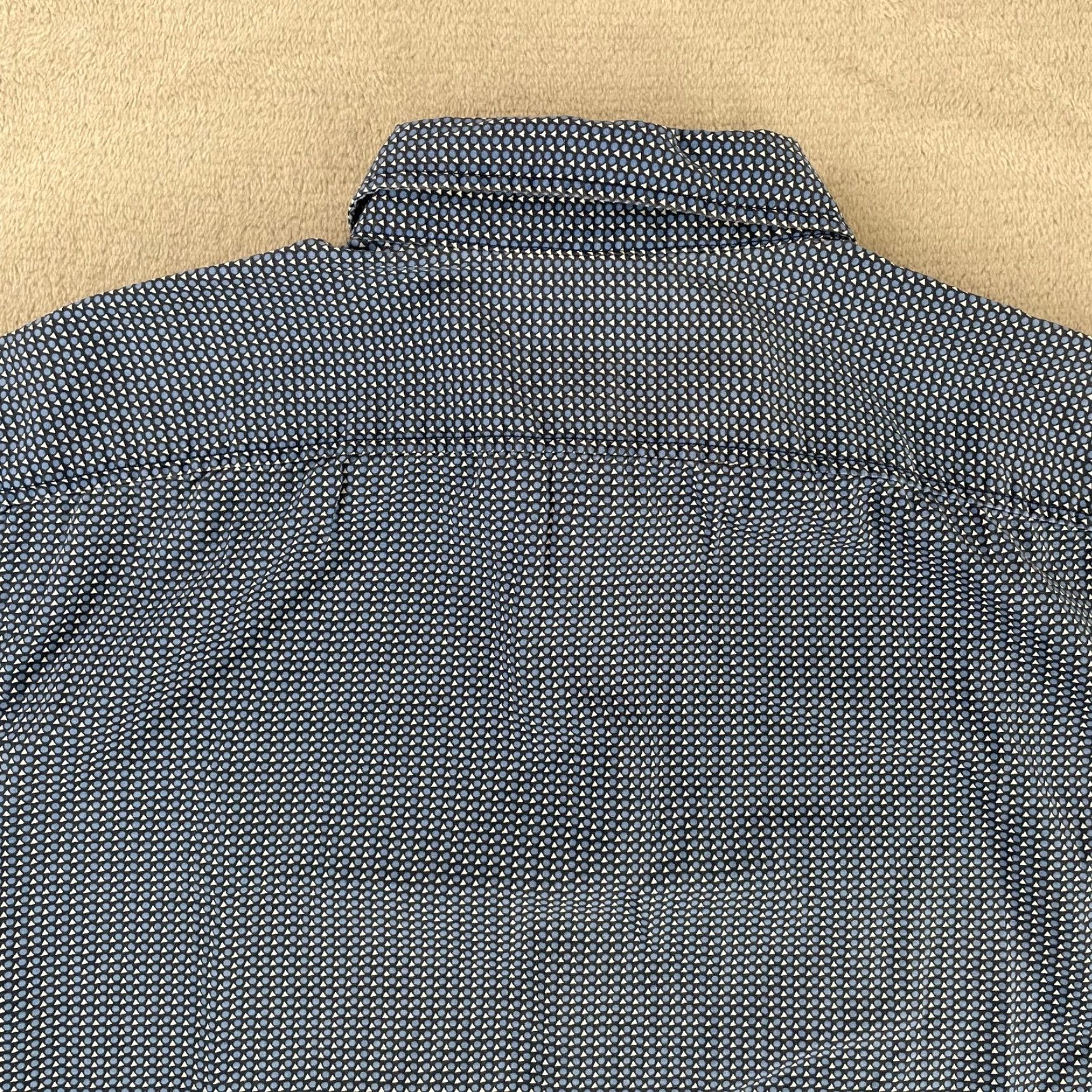 Banana Republic Banana Republic Shirt Men Medium Blue Geometric Camden Fit Short Sleeve Size US M / EU 48-50 / 2 - 5 Thumbnail