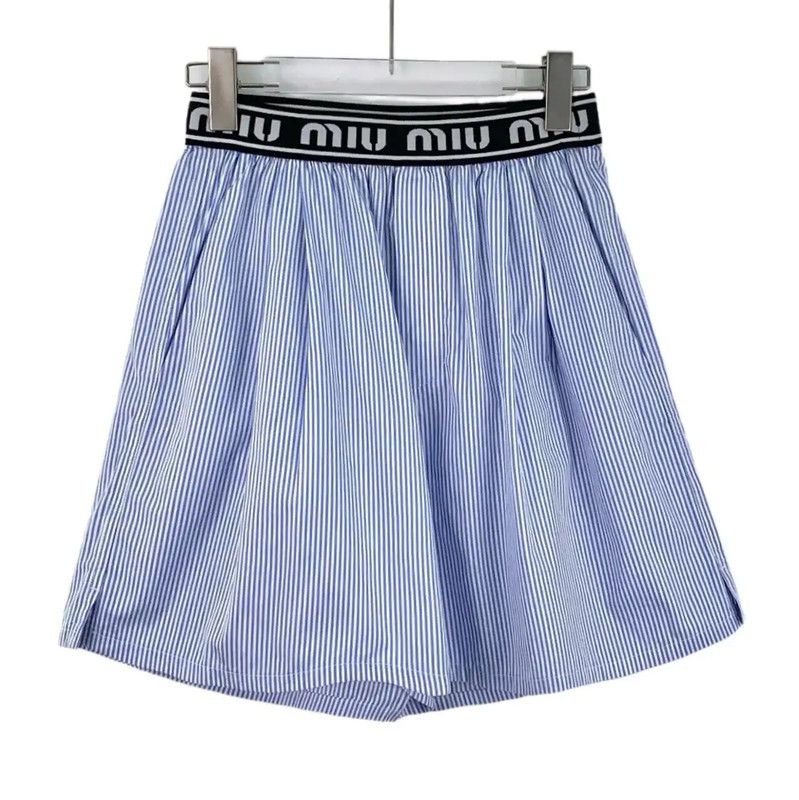 Miu Miu Miu Miu Blue Cotton Women’s Shorts 0089 Size 23" - 1 Thumbnail