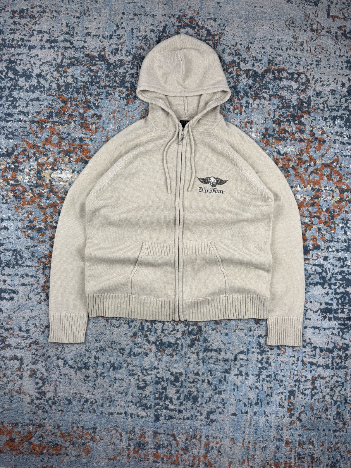 No Fear × Vintage Vintage 00s No Fear spellout sweater knit zip hoodie skate Size US M / EU 48-50 / 2 - 1 Thumbnail