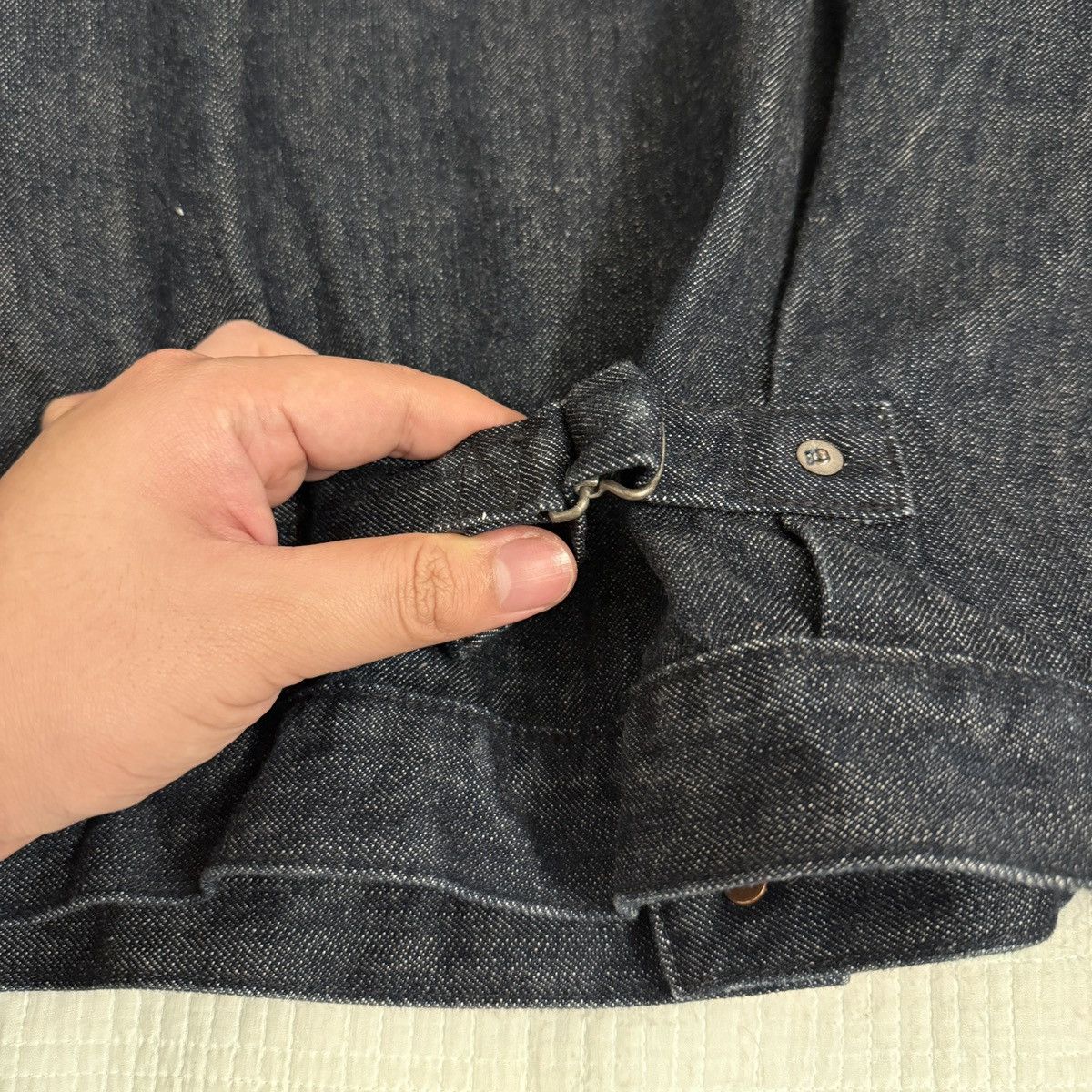 Amiri MX1 Yellow Ultra Suede Patch Dark Indigo