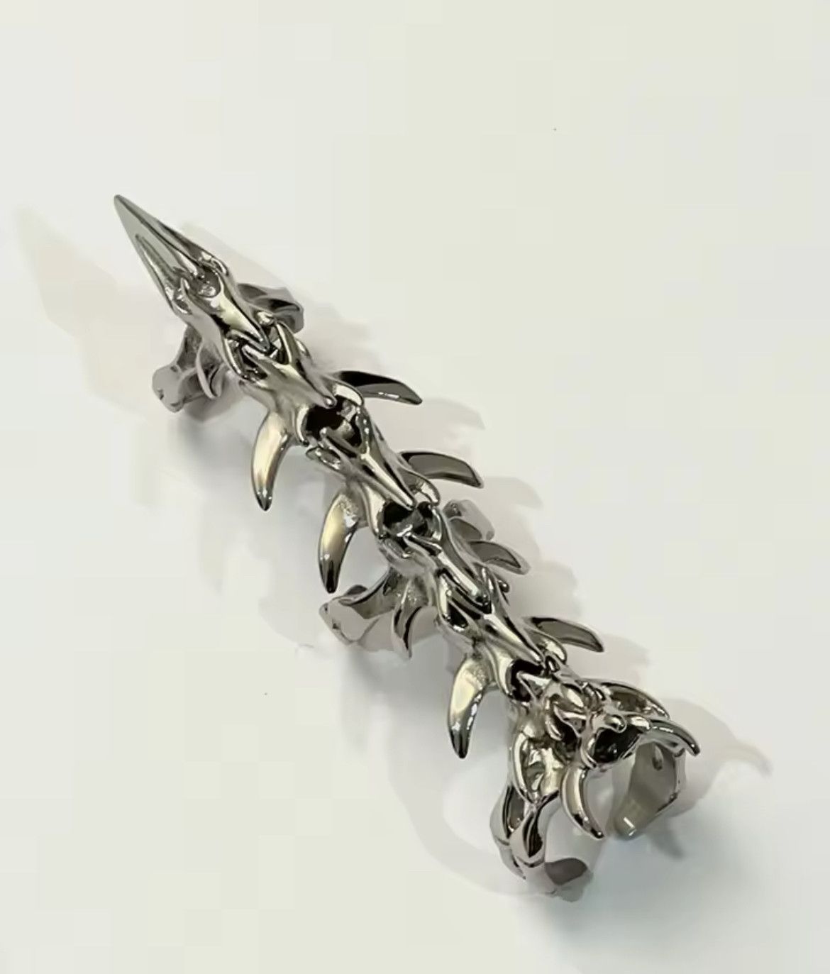 Jewelry × Vintage Cyberpunk Spike Spinal Bone Ring Size ONE SIZE - 4 Thumbnail