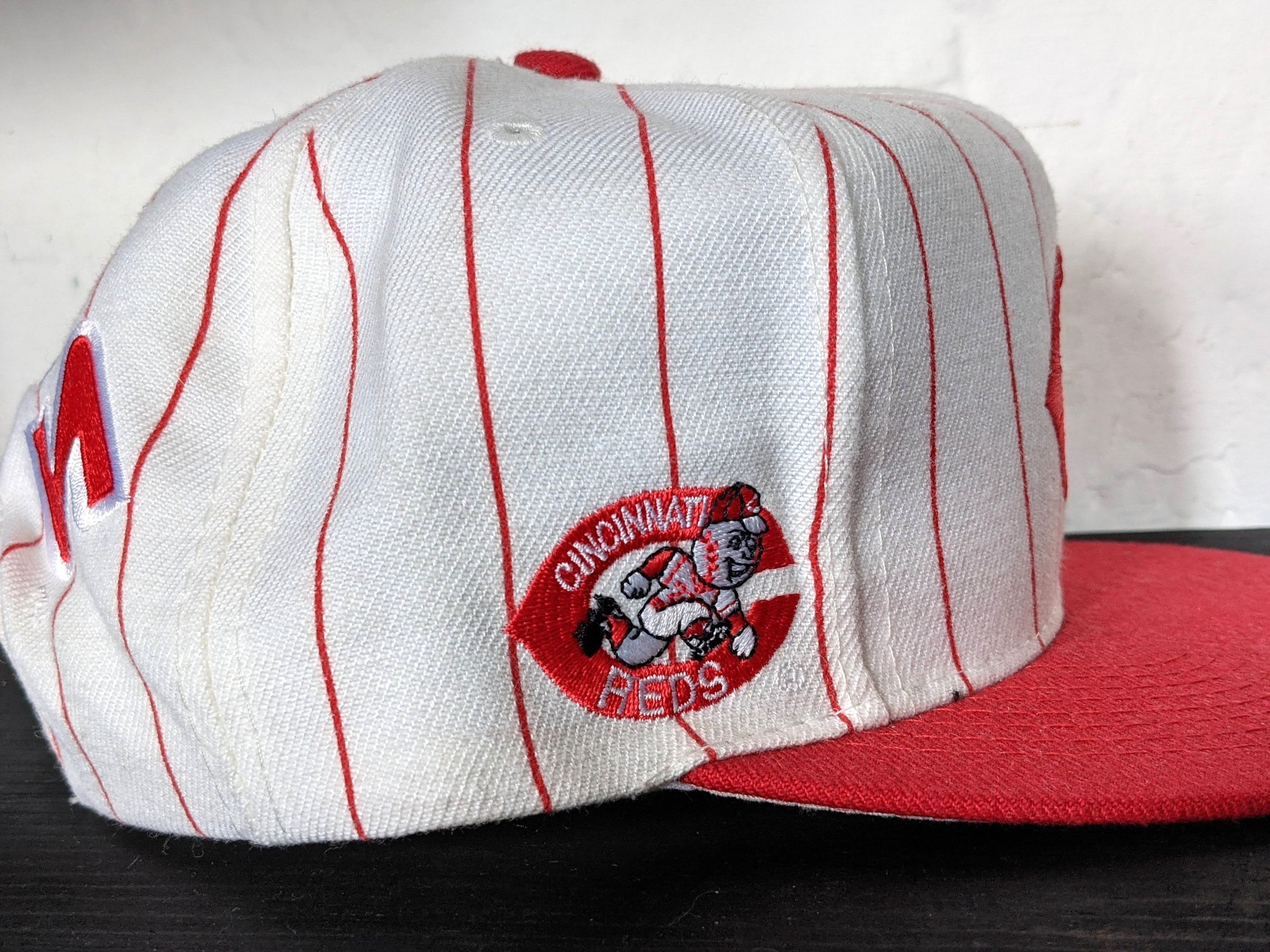 Sports Specialties NEW Cincinnati Reds 90s ANNCO Block PINSTRIPE hat MLB vtg Size ONE SIZE - 7 Thumbnail