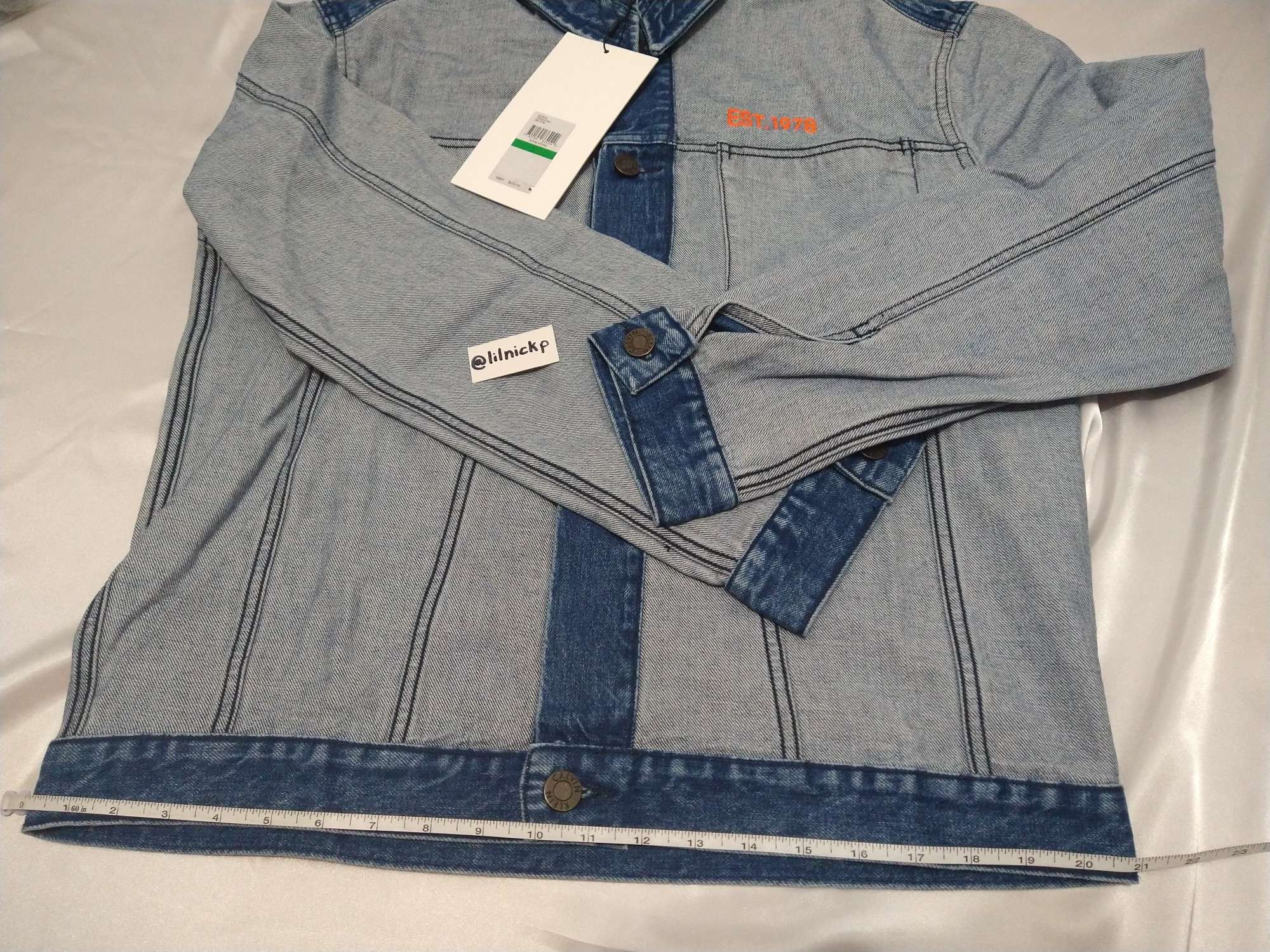 Calvin Klein 205W39NYC EST. 1978 Inside Out Indigo Stone Denim Trucker Jacket Size US L / EU 52-54 / 3 - 8 Thumbnail
