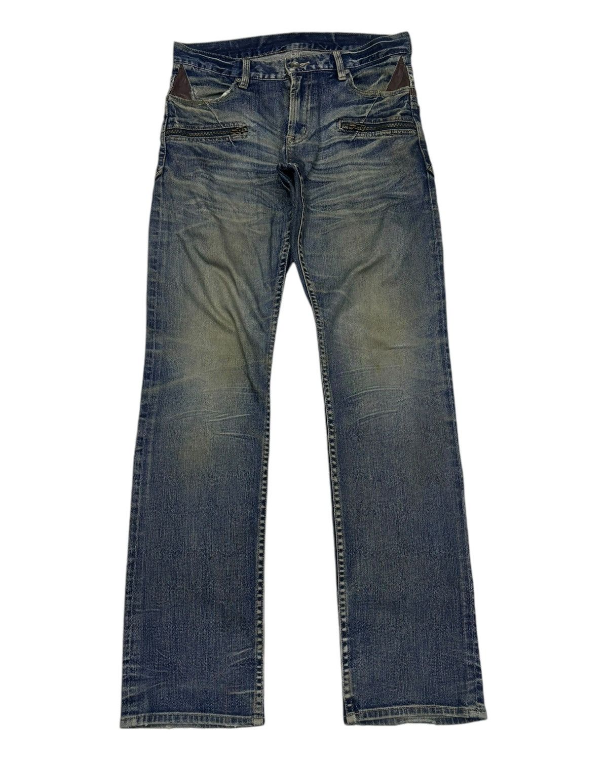 If Six Was Nine × Michel Klein × Vintage 🔥MICHEL KLEIN DOUBLE POCKET DISTRESSED DENIM JEANS Size US 32 / EU 48 - 1 Thumbnail