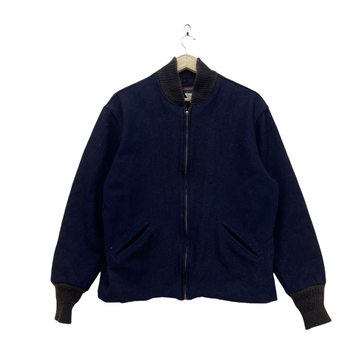 Vintage 💥Vintage 80s Ship Outfit Bomber Wool Jacket Talon Zipper Size US M / EU 48-50 / 2 - 1 Thumbnail