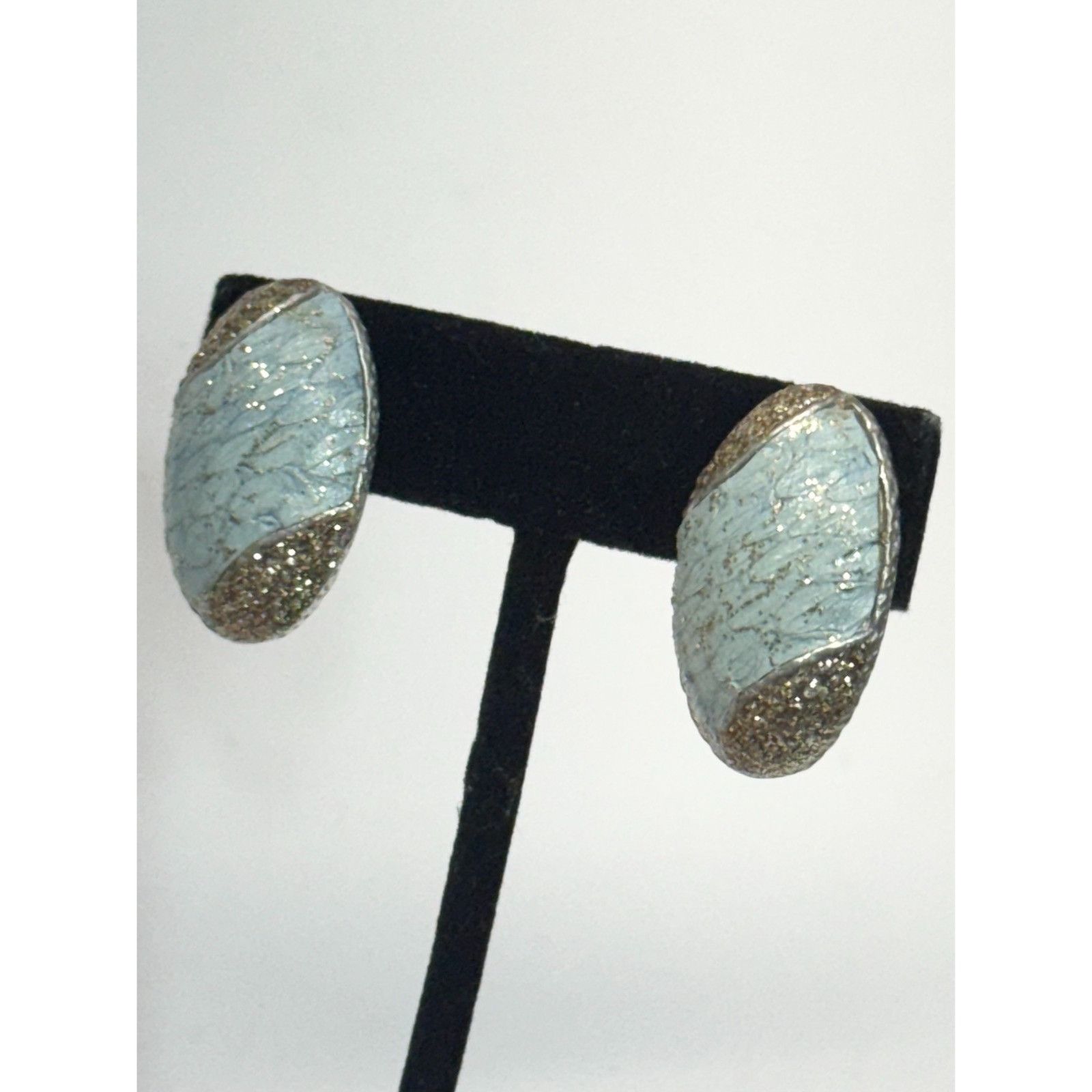 Other Vintage KMO blue sparkle clip on earrings Size ONE SIZE - 2 Thumbnail