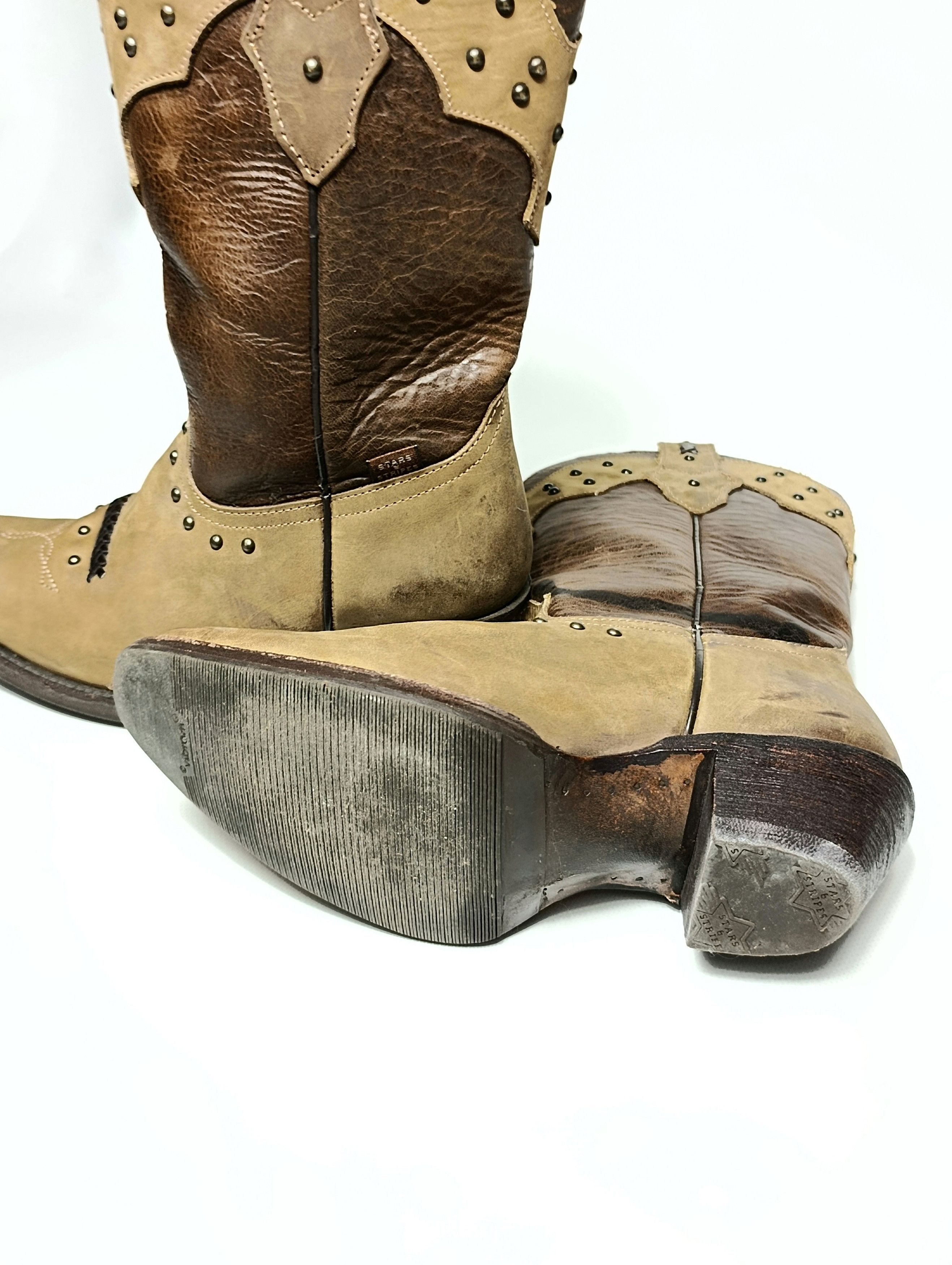 Stars & Stripes Vintage Leather Western Boots Size US 8 / IT 38 - 11 Thumbnail