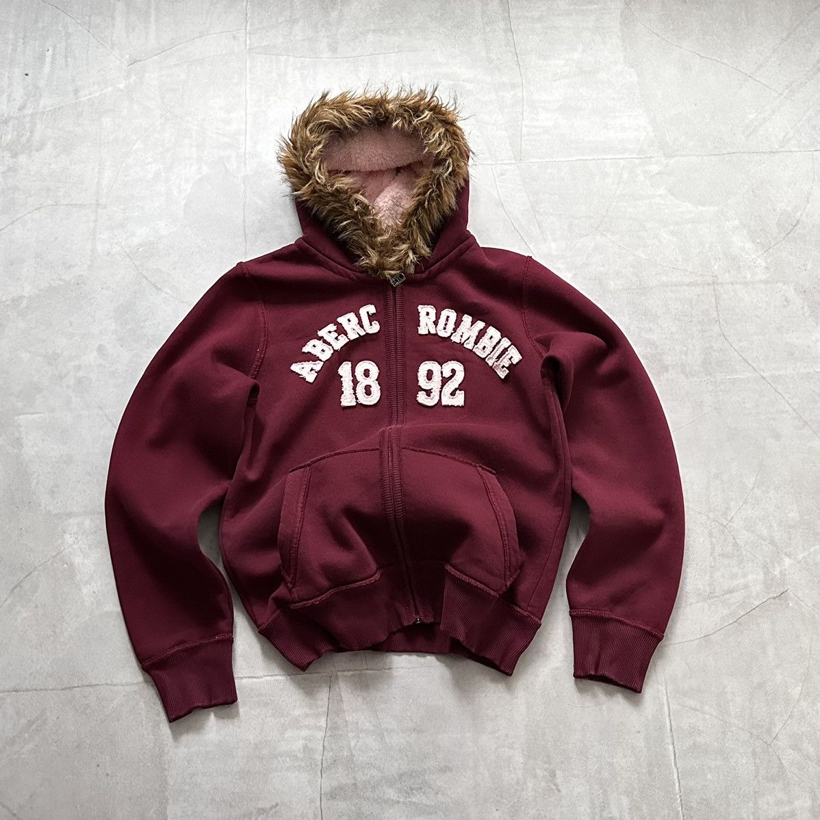 Pre-owned Hysteric Glamour X If Six Was Nine Japan Lgb If Six Was Nine Style Faux Fur Zip Hoodie Jacket In Dark Red