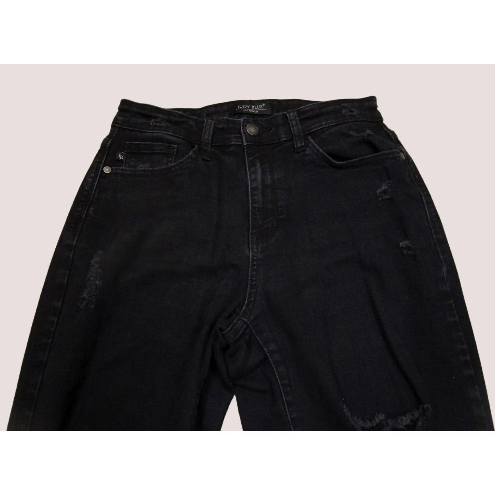 Vintage Judy Blue Jeans Women 28 Black High Rise Boyfriend Distressed Pants Stretch Jeans Size 28" / US 6 / IT 42 - 1 Thumbnail