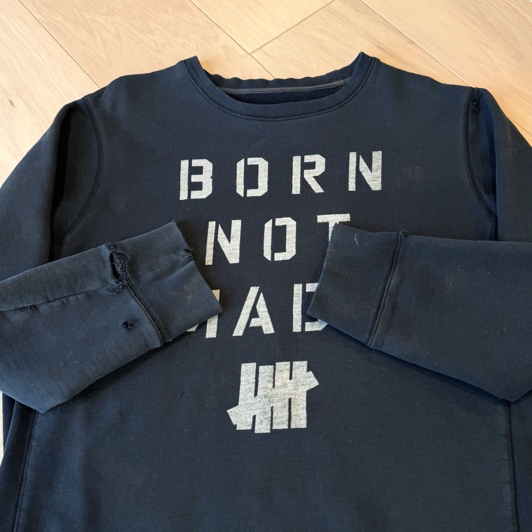 Undefeated VINTAGE Undefeated Sweatshirt XL Black Y2K Los Angeles Streetwear Born Not Made Size US XL / EU 56 / 4 - 4 Thumbnail