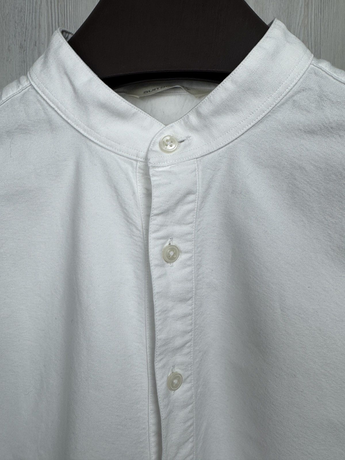 Suitsupply Suitsupply white half button collarless slim fit shirt Size US M / EU 48-50 / 2 - 9 Thumbnail