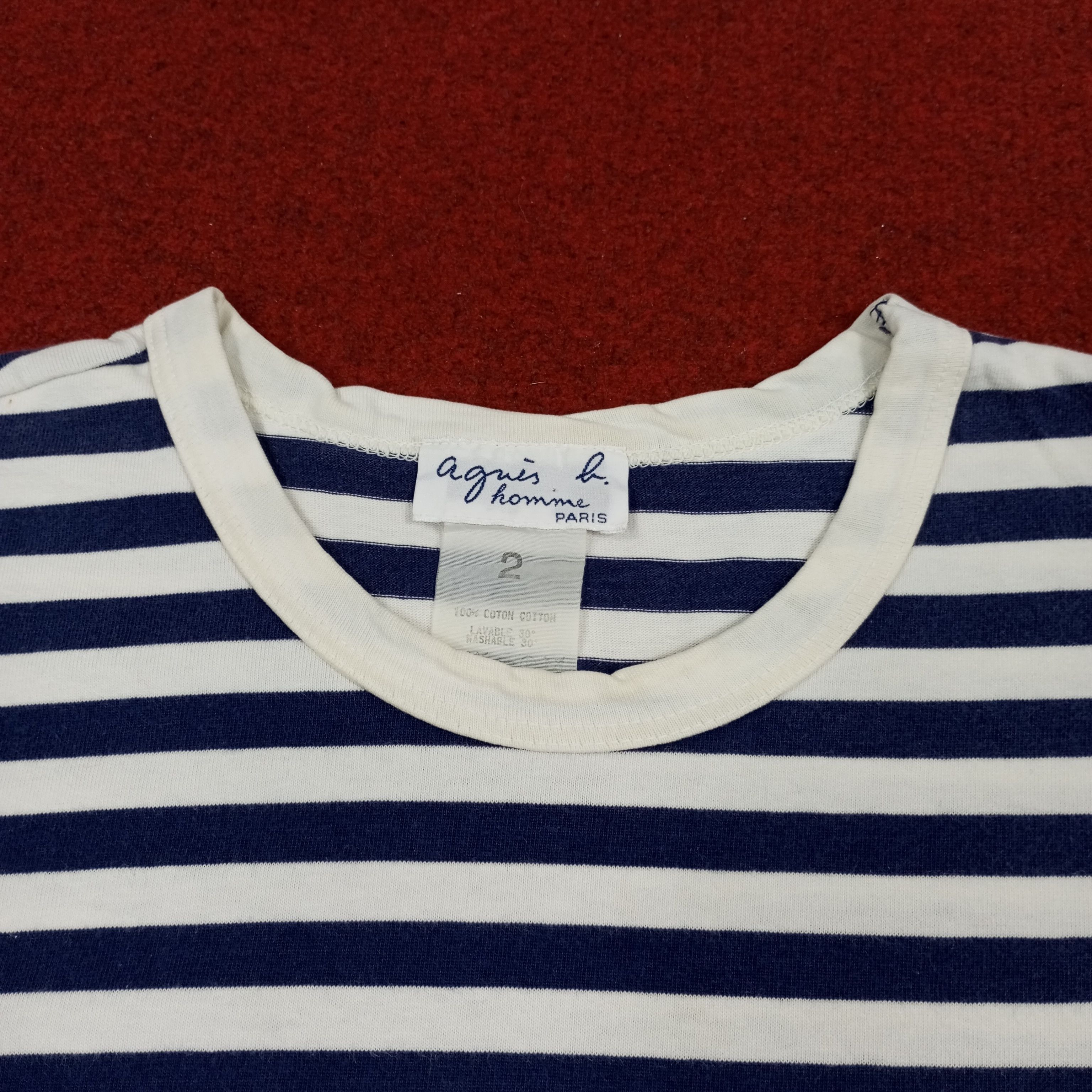Vintage × agnes b. Agnes B Homme Designer Brand Stripes Design Tshirt Size US M / EU 48-50 / 2 - 2 Thumbnail