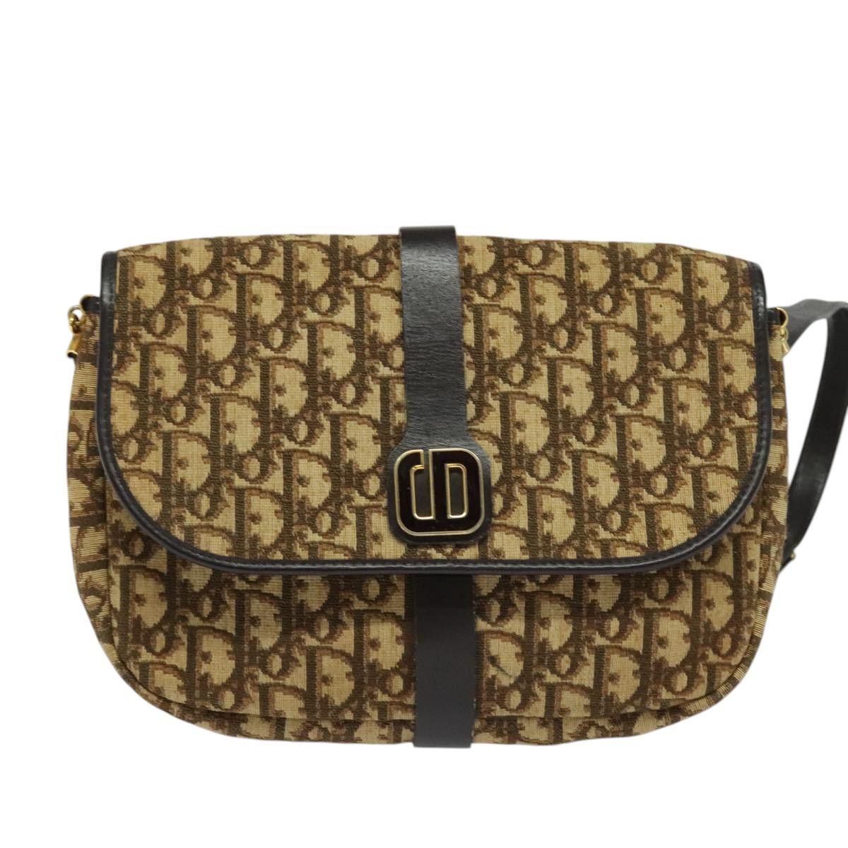 Dior DIOR Trotter Canvas Shoulder Bag Brown Gold Size ONE SIZE - 13 Thumbnail