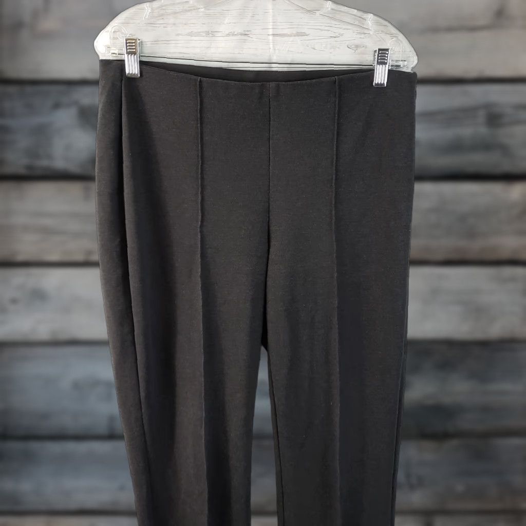 Vintage Chico's Women's Front Seam Ponte Knit Pants Sz 6 Gray Mid Rise Zip Pants Costume? No. Size 28" / US 6 / IT 42 - 1 Thumbnail