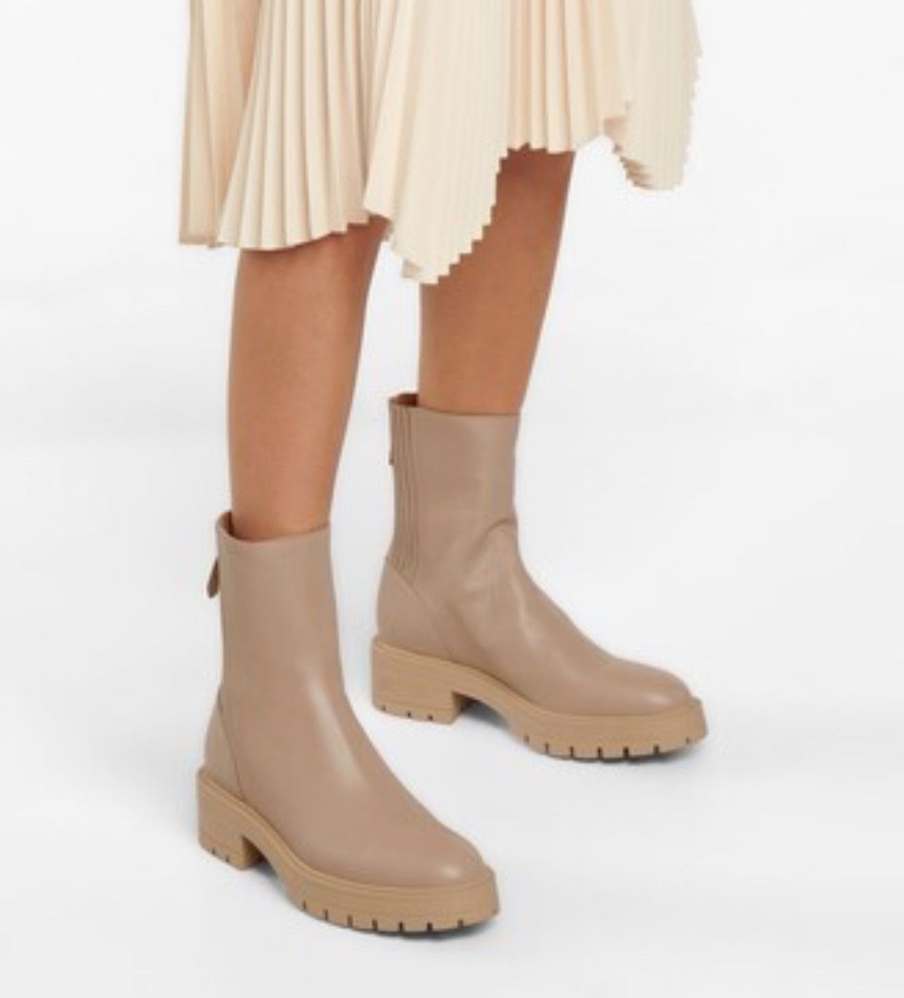 Aquazzura Aquazzura Saint Honore Leather Combat Booties size 39 Size US 9 / IT 39 - 2 Thumbnail