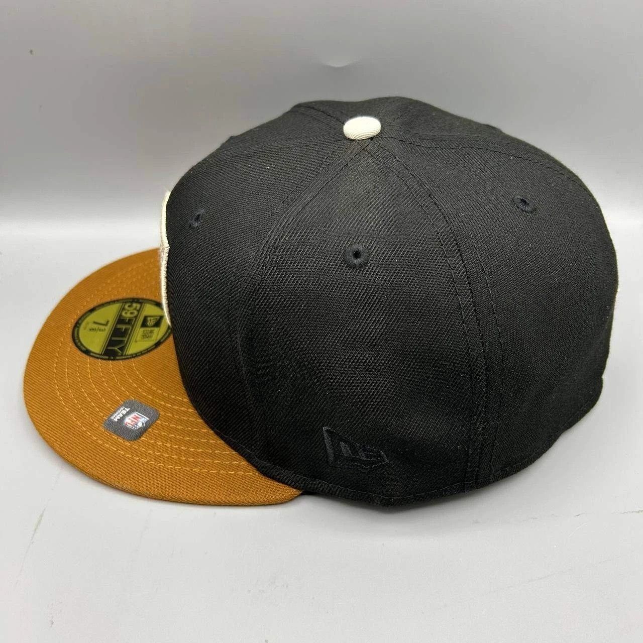 New Era Las Vegas Raiders Hat Men 7 3/8 Black Brown NFL Fitted Cap Size ONE SIZE - 5 Thumbnail