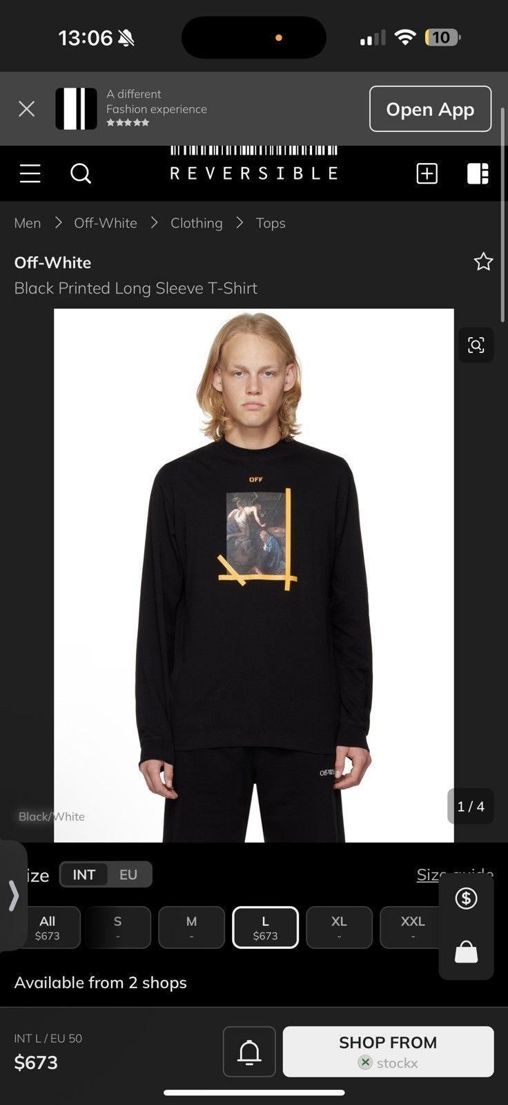 Off-White Off-White Caravaggio Painting Long sleeve T shirt Size US S / EU 44-46 / 1 - 9 Thumbnail