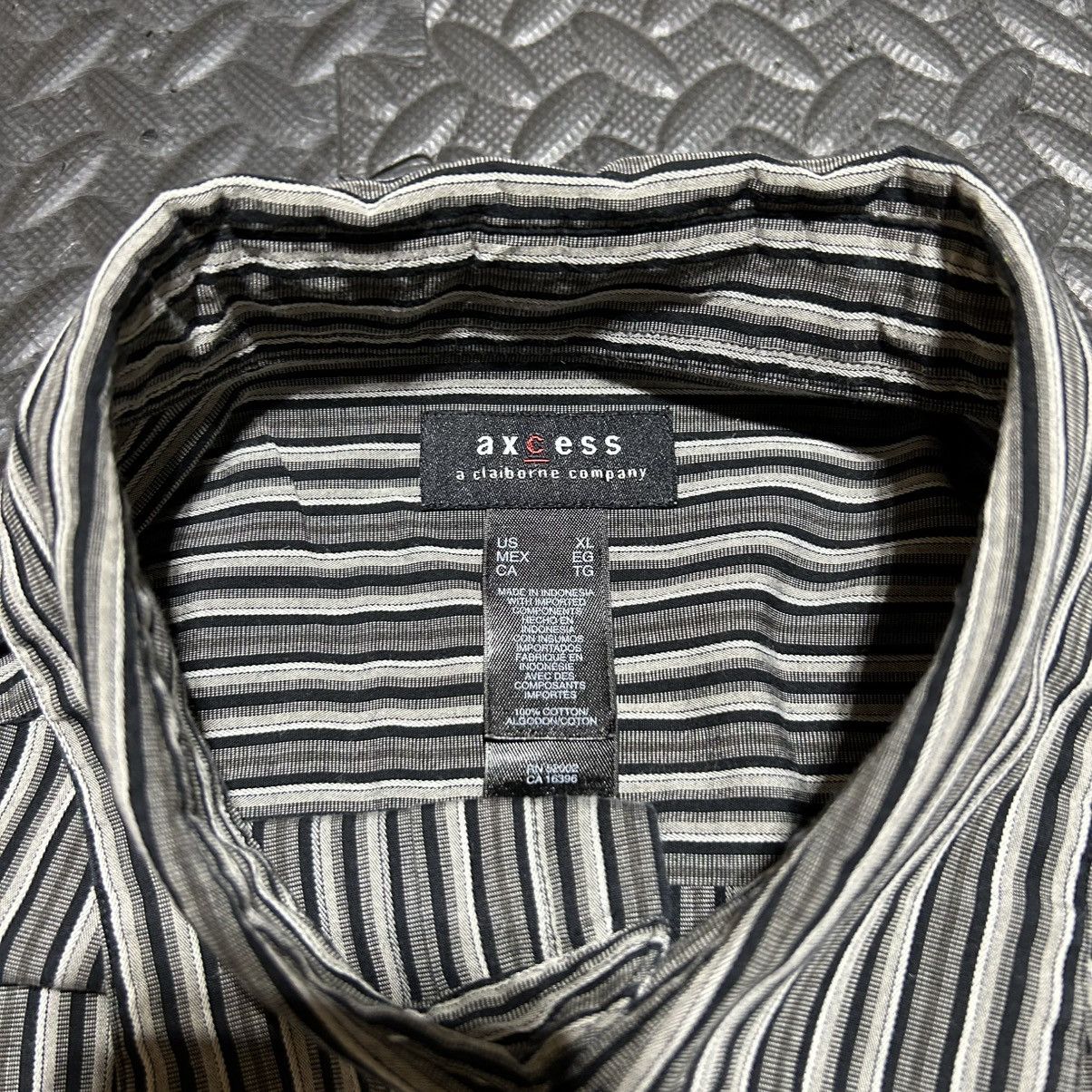 Other Axcess Claiborne Button Down Dress Shirt Striped Black XL Size US XL / EU 56 / 4 - 2 Thumbnail