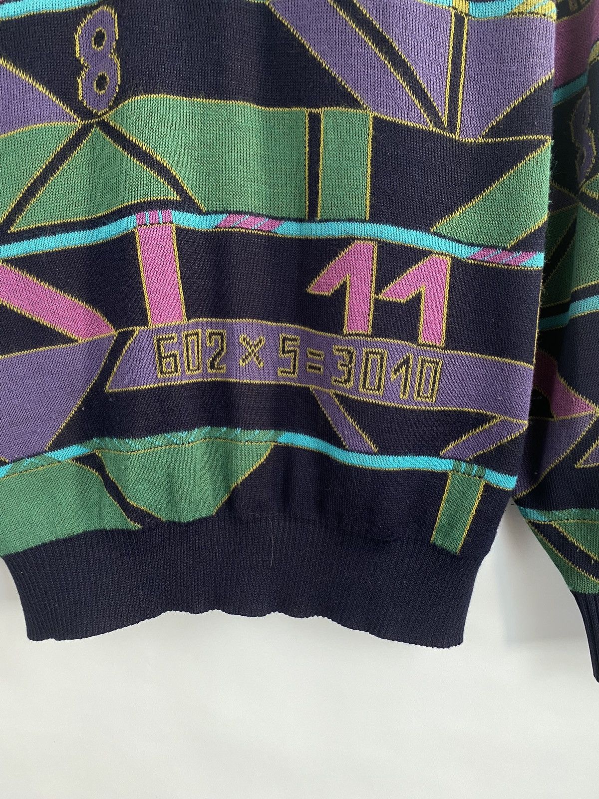 Japanese Brand Vintage 90s Enzo Lorenzo Math Cardigan Knit Sweater Japan Size US XL / EU 56 / 4 - 8 Thumbnail