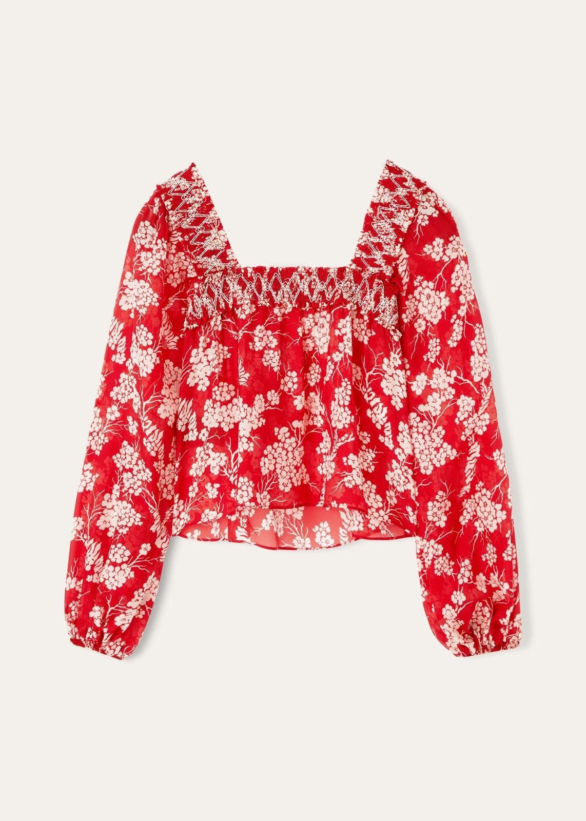 Loro Piana o1srvl11e0725 FAN6839 Malin Silk Shirt in Red/White Size S / US 4 / IT 40 - 3 Thumbnail