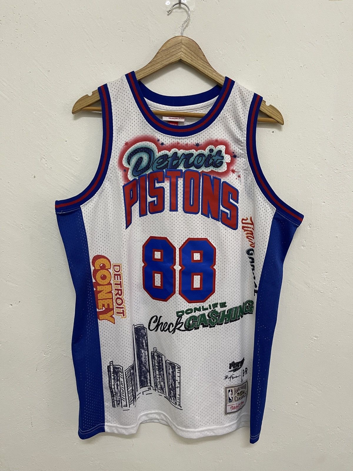 Mitchell & Ness Don Big Sean Detroit Pistons Basketball Jersey Size US L / EU 52-54 / 3 - 1 Thumbnail