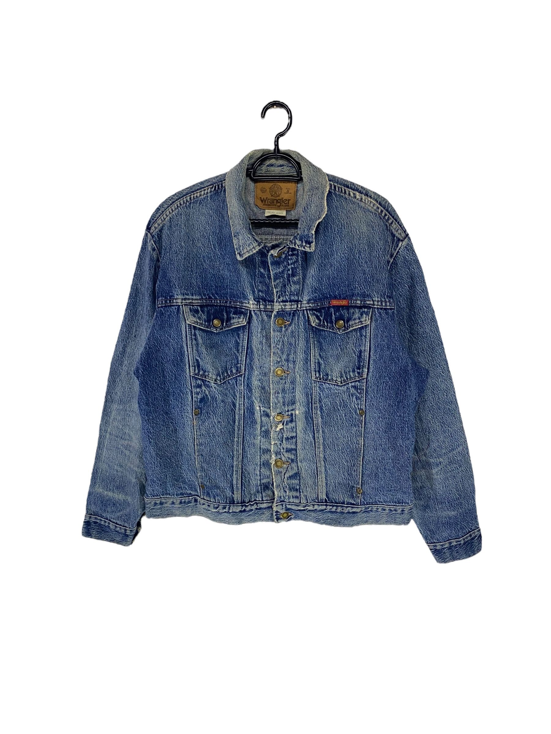 Vintage × Wrangler 90s Wrangler 15 Ozdistressed denim jacket Size US L / EU 52-54 / 3 - 1 Thumbnail