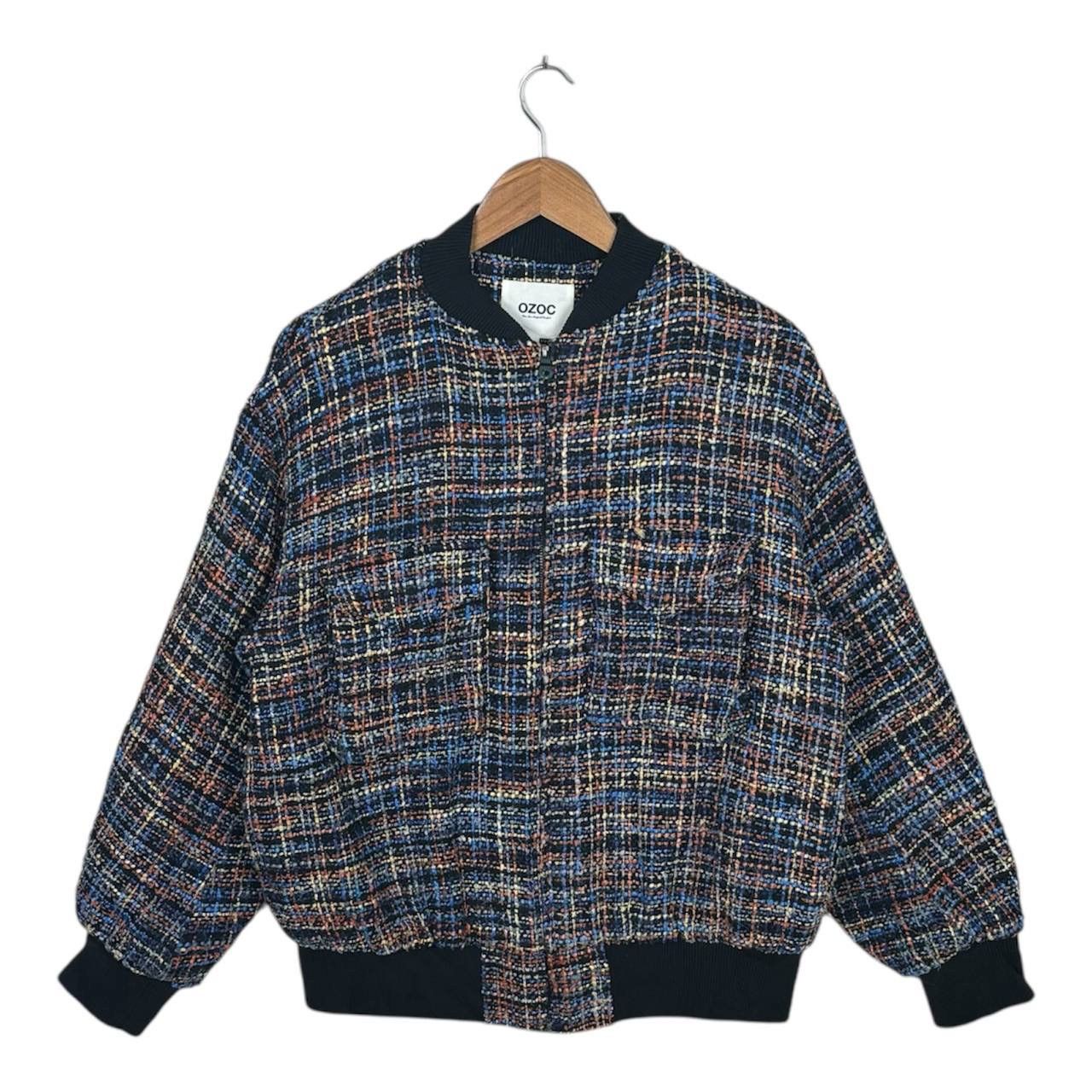 Japanese Brand Vintage Tweed Bomber Jacket by OZOC Size US M / EU 48-50 / 2 - 1 Thumbnail