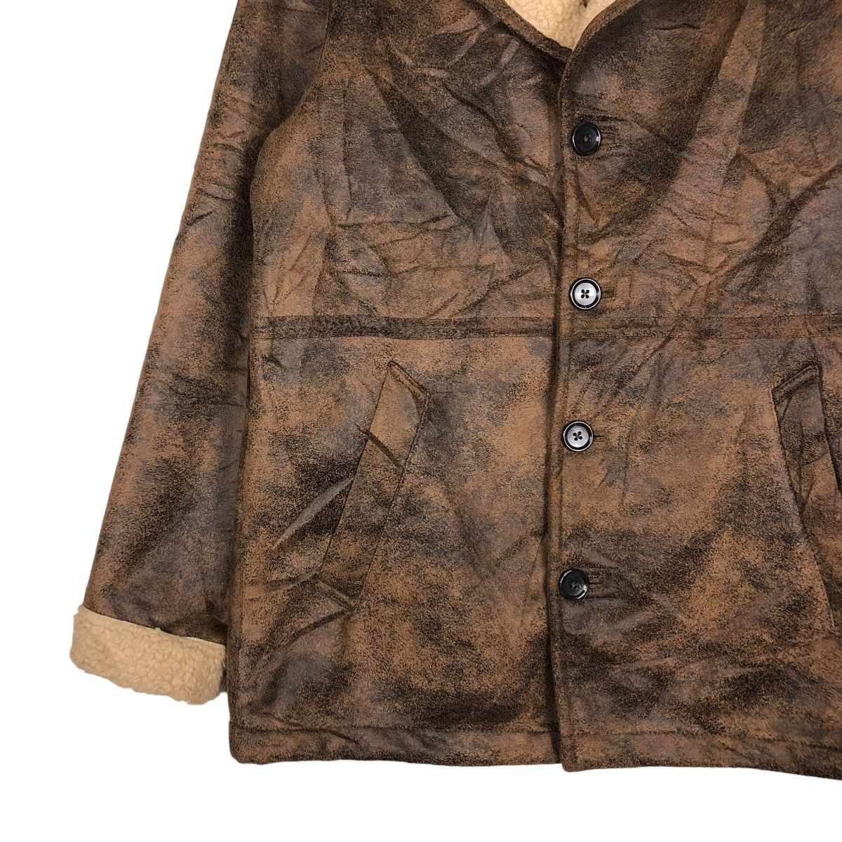 Japanese Brand 🔥VINTAGE BIKER JACKET SHEARLING BLANKET GU ISSEY MIYAKE Size US L / EU 52-54 / 3 - 6 Thumbnail