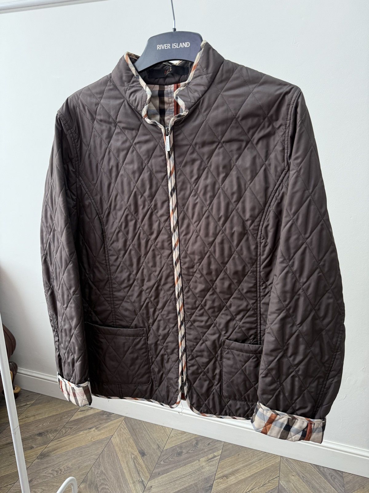 DAKS Vintage DAKS London Quilted Jacket Nova Check Coat women’s Size M / US 6-8 / IT 42-44 - 3 Thumbnail
