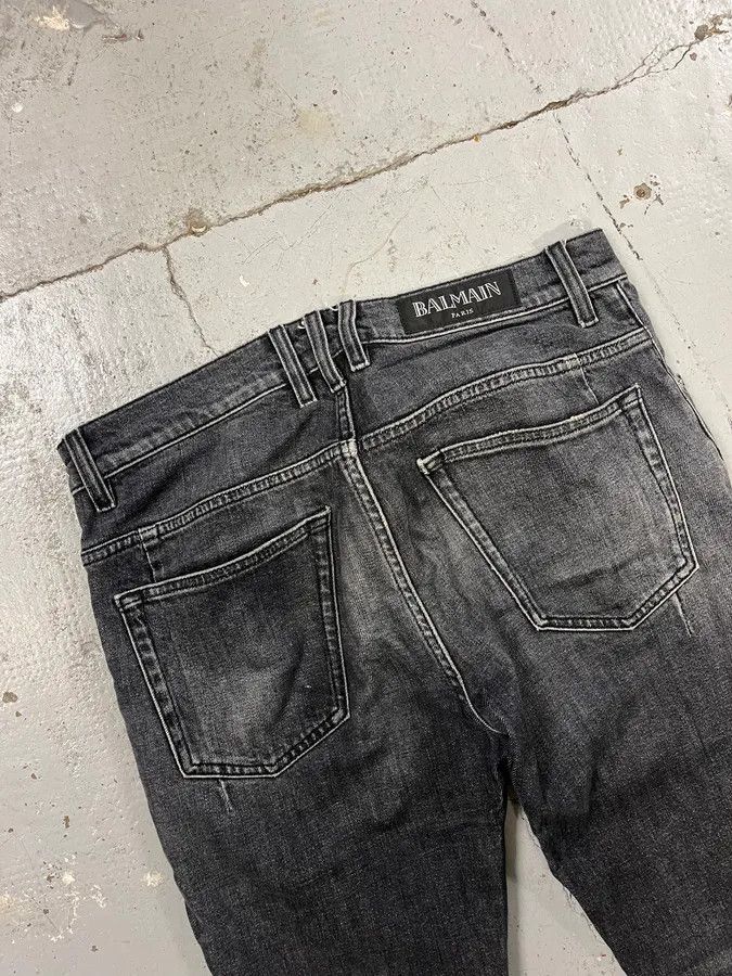 Balmain 2000s Balmain Black Faded Slim Denim Jeans Size US 31 - 8 Thumbnail