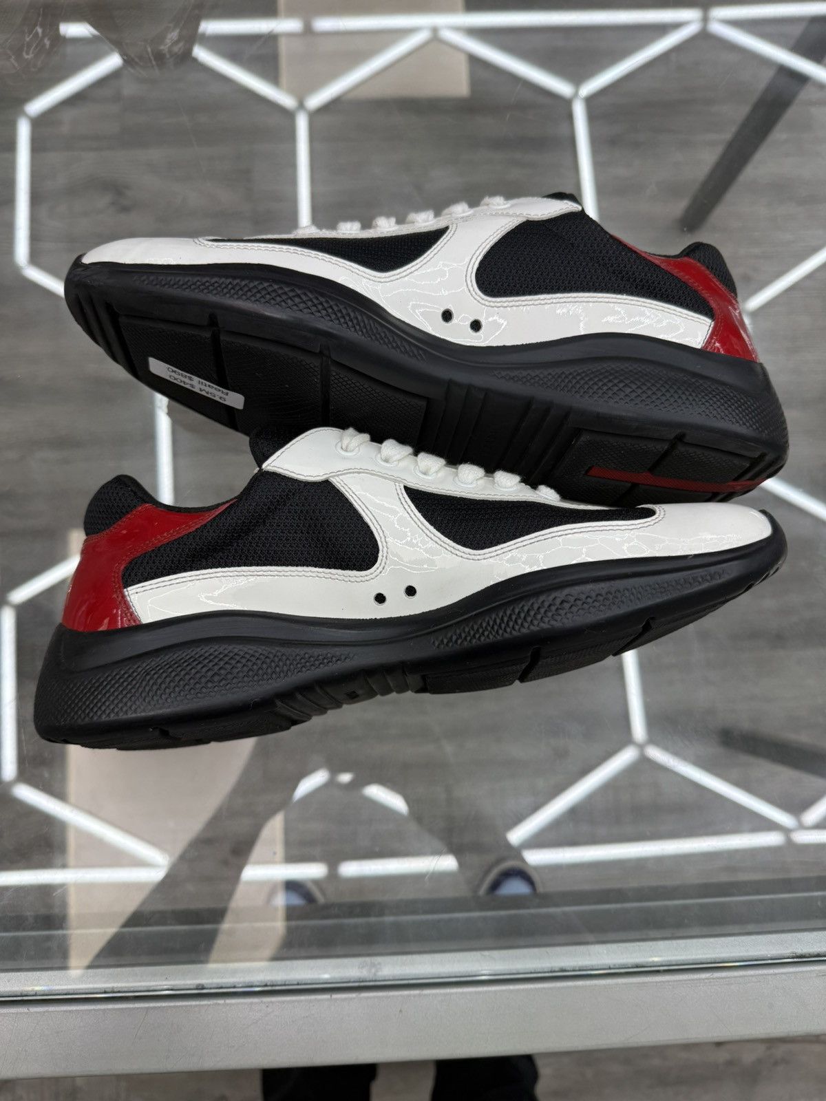 Prada Prada Cup Sneakers - Black/Red/White Size US 9.5 / EU 42-43 - 4 Thumbnail